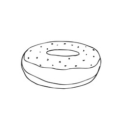 Donut icon in hand drawn style.