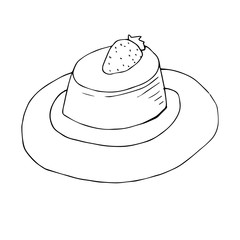 Cupcake icon in hand drawn style.