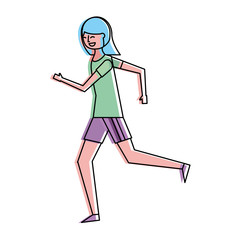 Fototapeta na wymiar fitness woman running in sport clothes vector illustration
