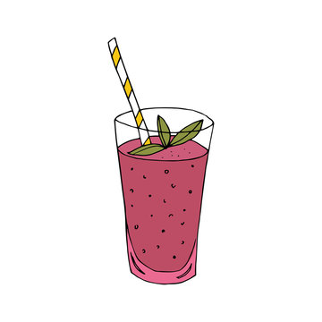 Smoothie icon in hand drawn style.
