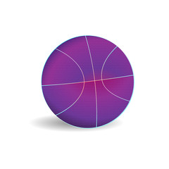 Modern purple basketball ball template. Vector sport illustration