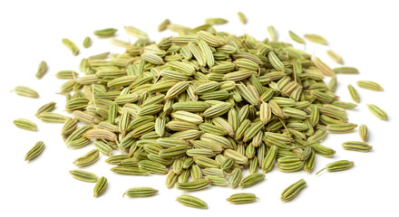 dried fennel seeds isolated on white