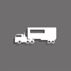 Truck. White vector icon