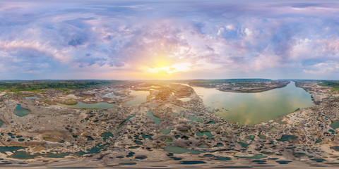 Sam Phan Bok Landmark Nature Travel Place of Ubon Ratchathani, Thailand (Full VR 360 Degree Aerial...