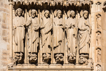 Fototapeta premium Notre Dame de Paris Cathedral: Architectural details. Paris, France