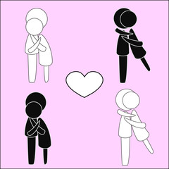 Couples illustration. Vector