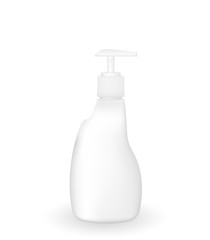 Cosmetic white plastic jar isolated on white background. Template for your design. Vector illustration.