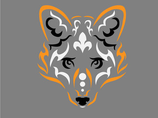 Tribal fox illustration