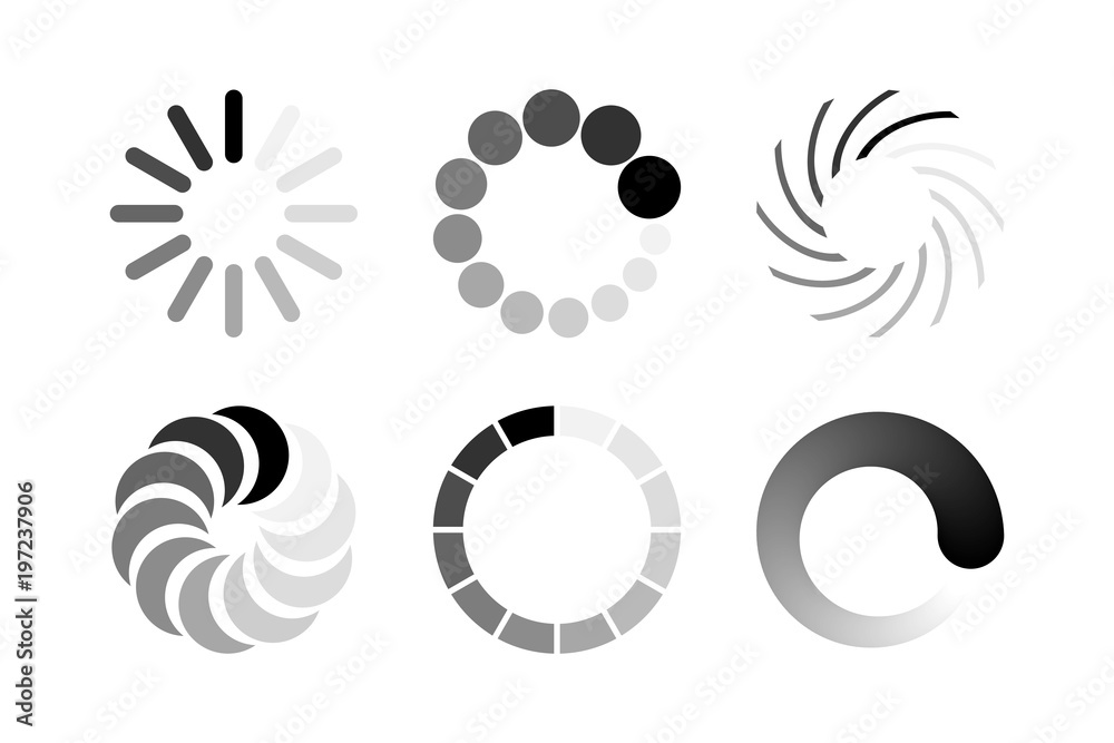Poster loading icon set on isolated on white background. vector design elements.
