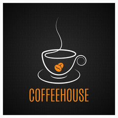 Coffee cup vintage logo on dark background