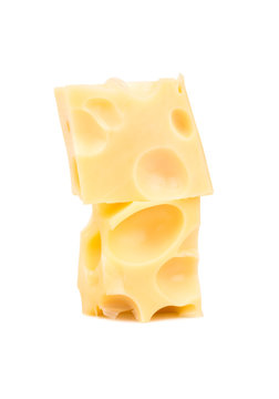 Two cubes of cheese