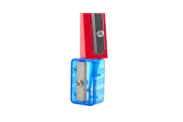 multicolored sharpener on white background