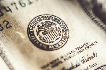 One hundred us dollars, selective focus.