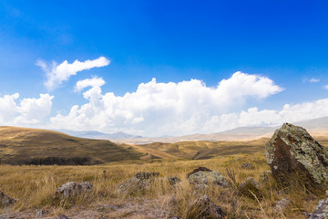 Mountain landscape and landscape. Mountain top of Armenia