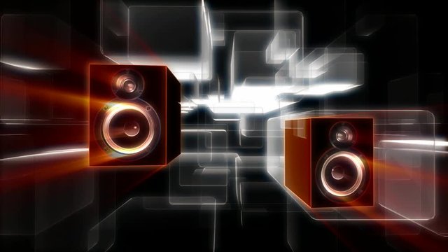 background of speakers and square shapes