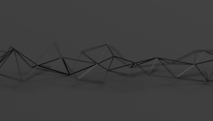 Abstract 3d rendering of triangulated surface. Modern background. Futuristic polygonal shape. Low poly minimalistic design for poster, cover, branding, banner, placard.