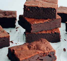 Chocolate brownie tower, Brownies.