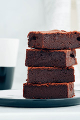 Chocolate brownie tower, Brownies.