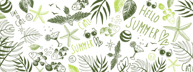 Summer doodles background © Orkidia
