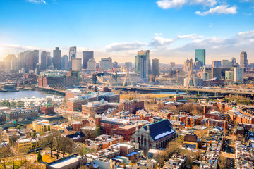 The skyline of Boston in Massachusetts, USA - obrazy, fototapety, plakaty