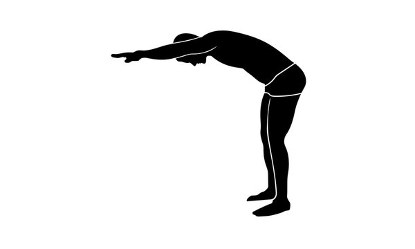  vector image silhouette swimmer side view
