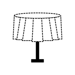 round table with tablecloth furniture restaurant vector illustration dotted line design