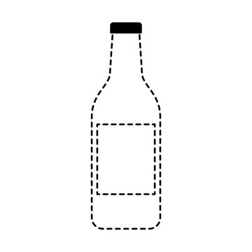 alcohol drink liquor bottle image vector illustration dotted line design