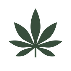 Marijuana or cannabis leaf Icon Vector Logo Template. Isolated illustration on white background.