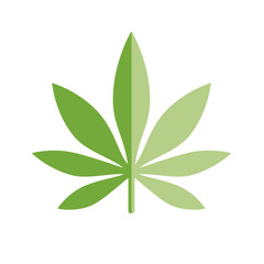 Marijuana or cannabis leaf Icon Vector Logo Template. Isolated illustration on white background.