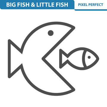 Big fish - little fish Icon. EPS 8 format