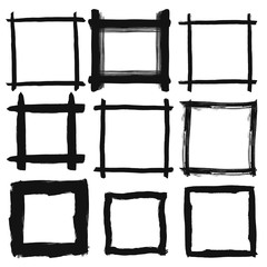 Rough edge frames. Hand drawn brush borders