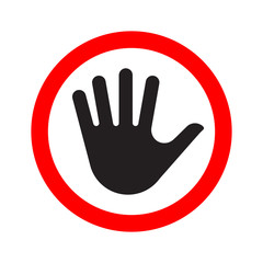 Human palm stop sign icon
