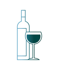 bottle liquor and wine cup image vector illustration gradient color design
