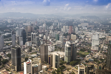 View of buildings in the city of Kuala Lumpur Malaysia