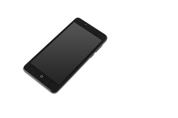 Isolated new black modern smartphone