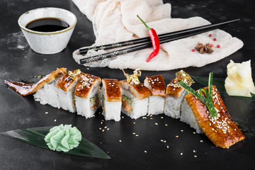 Dragon Roll sushi with eel