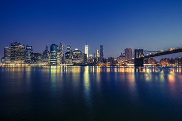 Plakat View of Manhattan by night