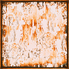 Old orange grunge background. The texture of the old rusty surface. Vintage aged paper or metal look