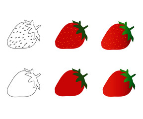 Strawberry vector set