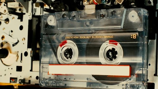 Vintage cassette player. Old tape recorder.
