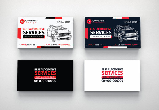 Automotive Services Business Card Layouts 6