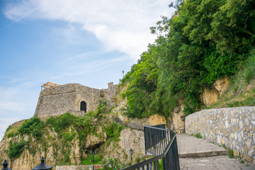 Fototapeta na wymiar Ancient steps lead to the old city. Ulcinj, Montenegro.