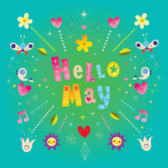 Fototapeta na wymiar Hello May greeting card