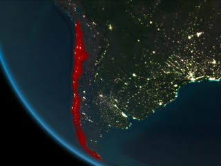 Chile at night from orbit