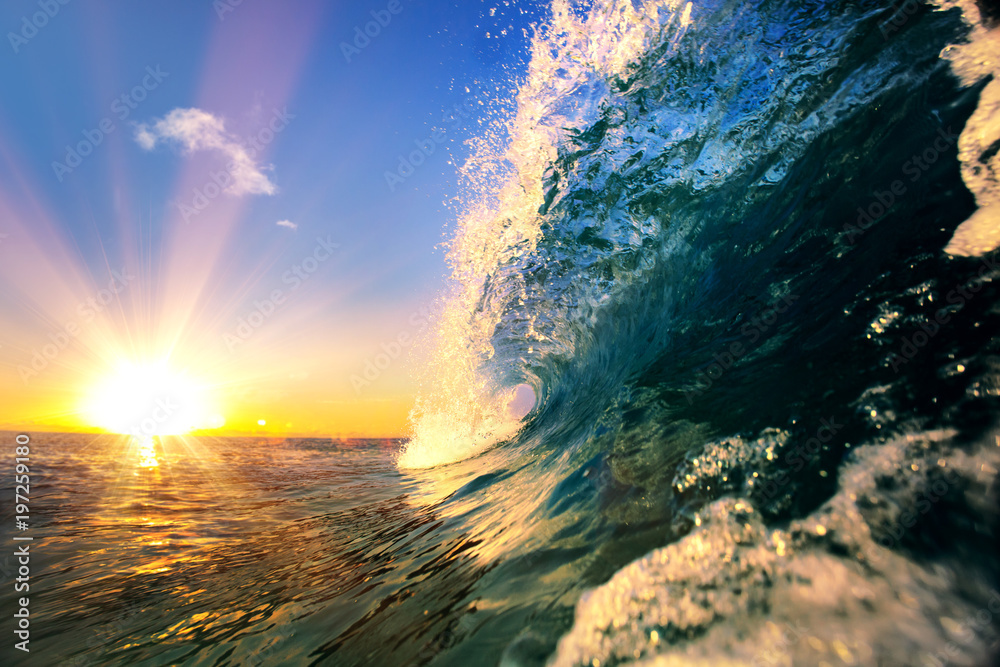 Wall mural ocean wave sea tropical background