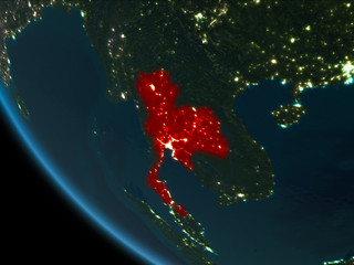 Thailand at night from orbit