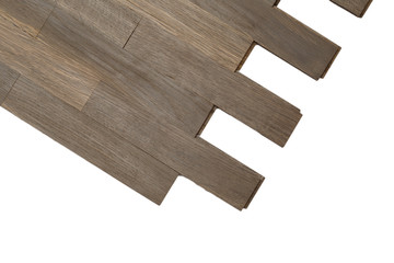 Oak old dark parquet on isolated image