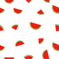 Watermelon seamless pattern. Seamless background with watermelon slices. Summer print