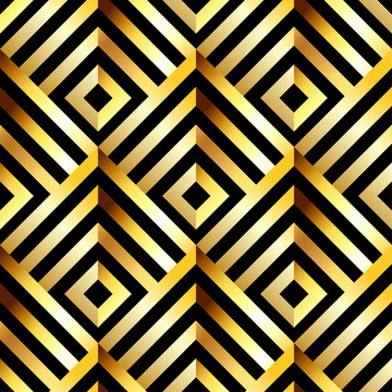 Antique vector seamless gold art deco pattern