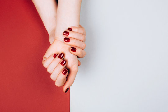 Red beautiful manicure